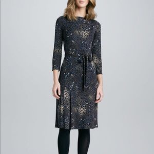Tory Burch 3/4 Sleeve Pleated Leopard Dress